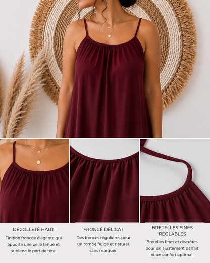 Robe Camisole Dos Nu en Lin fluide